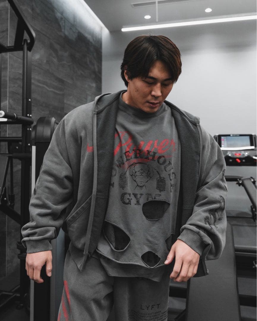 LÝFT × POWER HOUSE GYM ビンテージ　Tシャツ　グレー　L