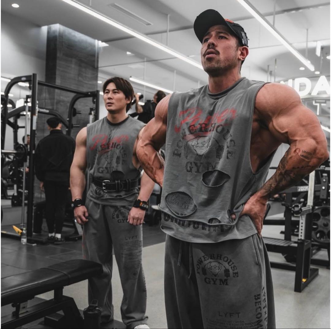 LÝFT × POWER HOUSE GYM ビンテージ　Tシャツ　グレー　L