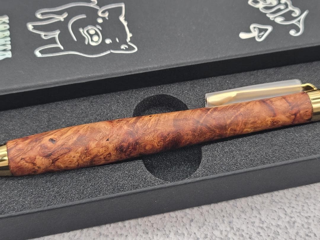 新品　こぶた工房　ローズウッド瘤　極上杢　金金具　シャープペンシル0.5