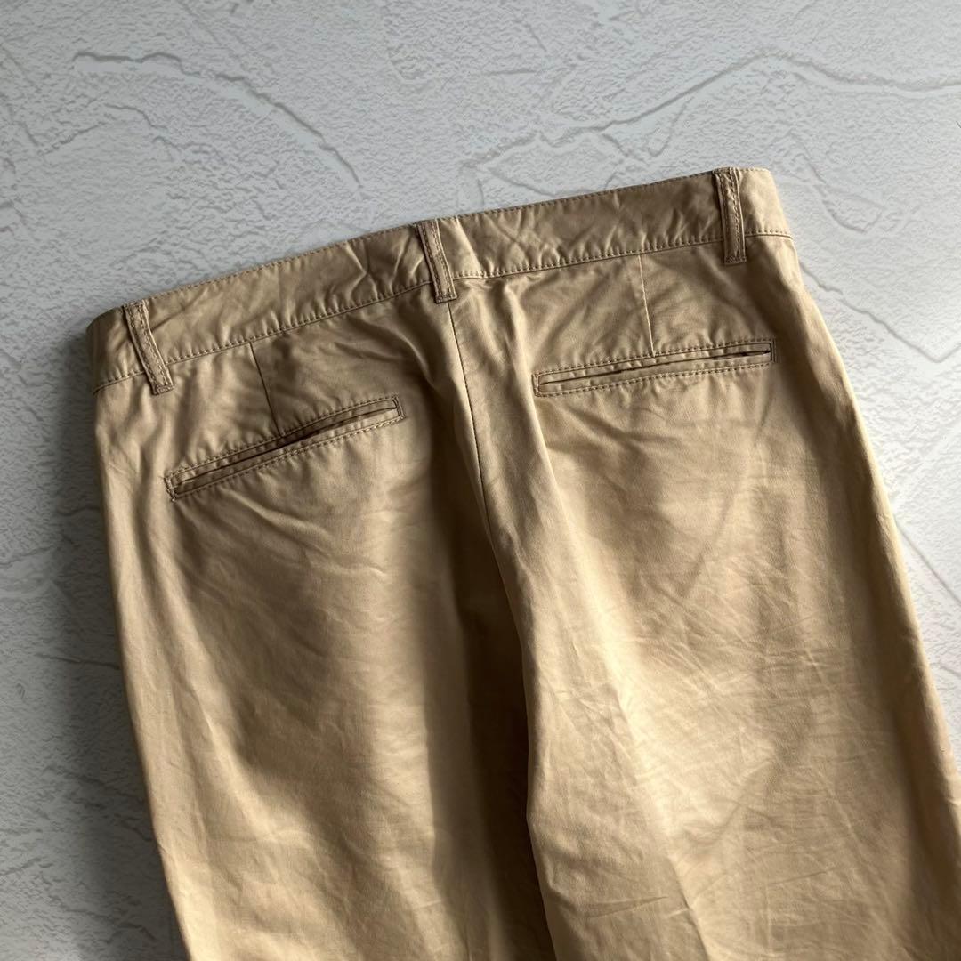 【極美品】ビームスプラス 1プリーツ チノ トラウザーズ ベージュ Lサイズ