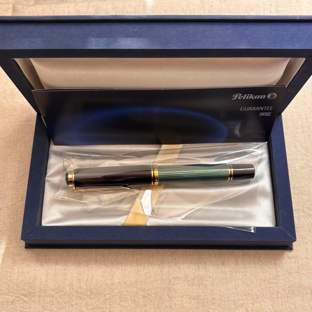 旧型緑縞ペリカンM1000万年筆3Bペン先pf刻印入り pelikan