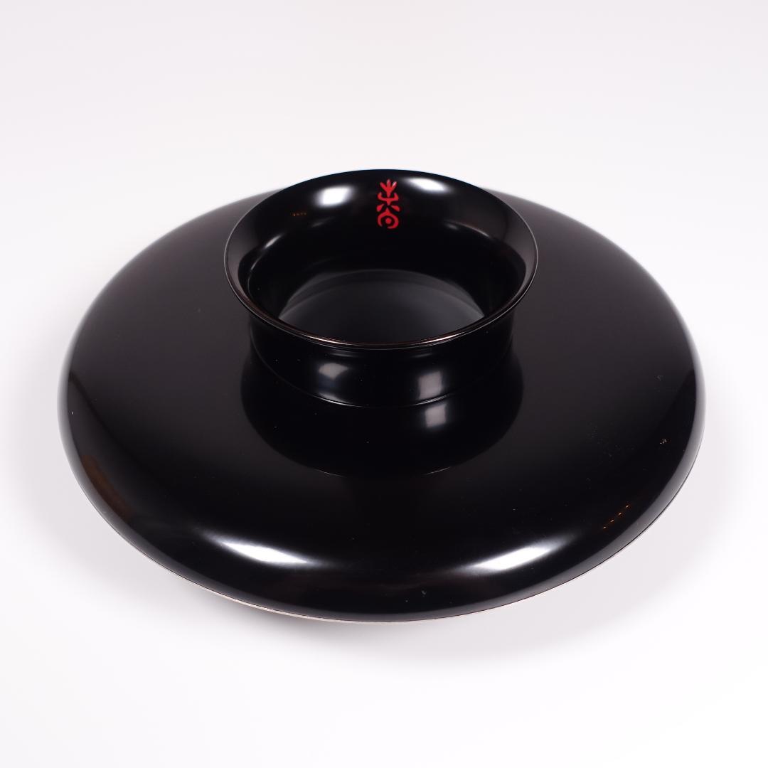 中村宗悦 尼崎台 真塗 銀覆輪 唐物天目台 共箱 蜈蚣印【天目茶碗】