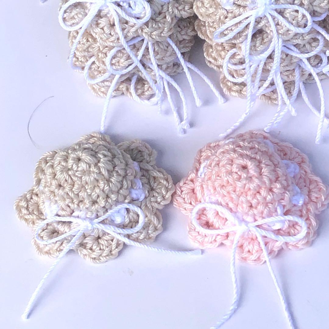 emine︎✿★ハンドメイドパーツ★かぎ針編み♪ミニ麦わら帽子