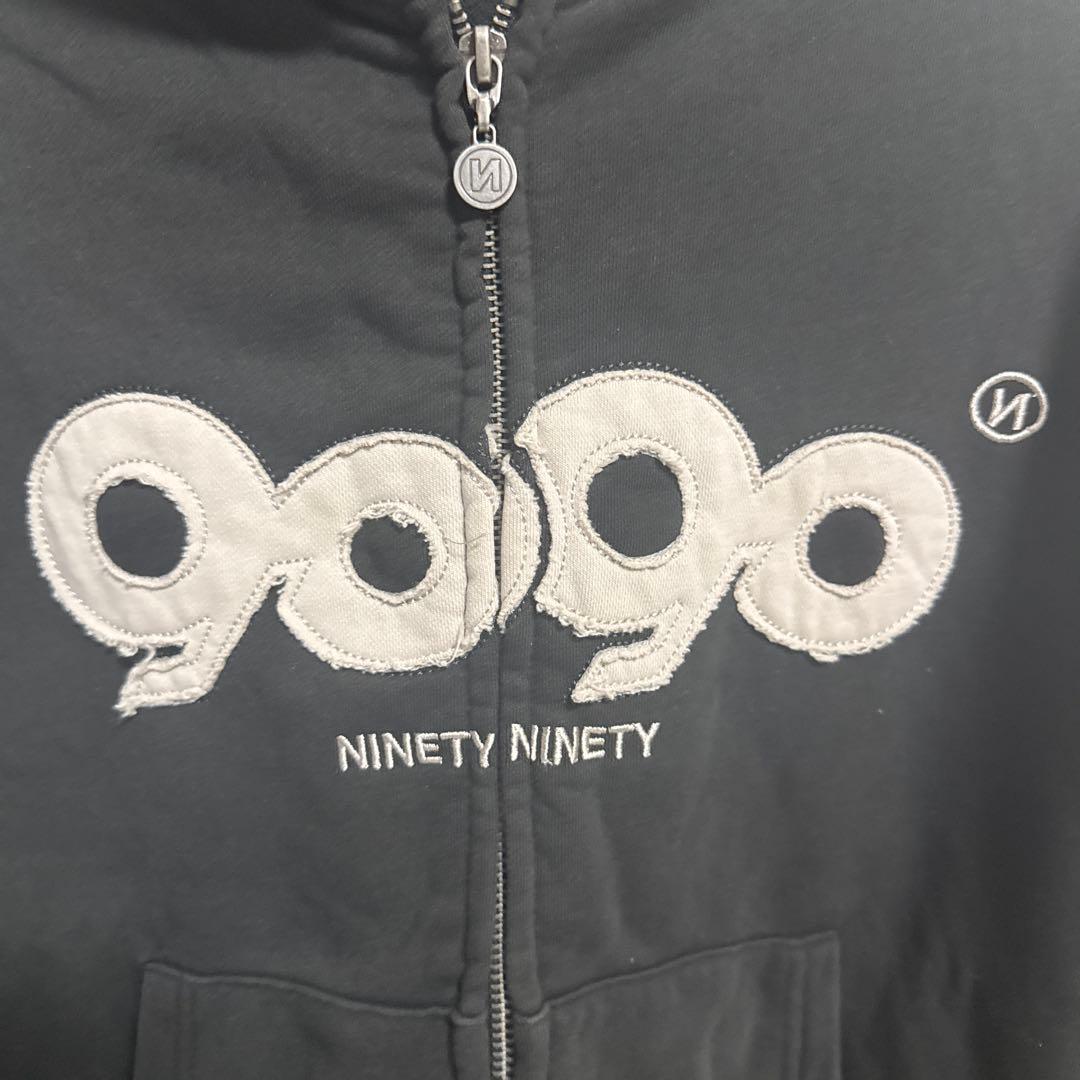 9090 ダブルジップパーカー　ブラック