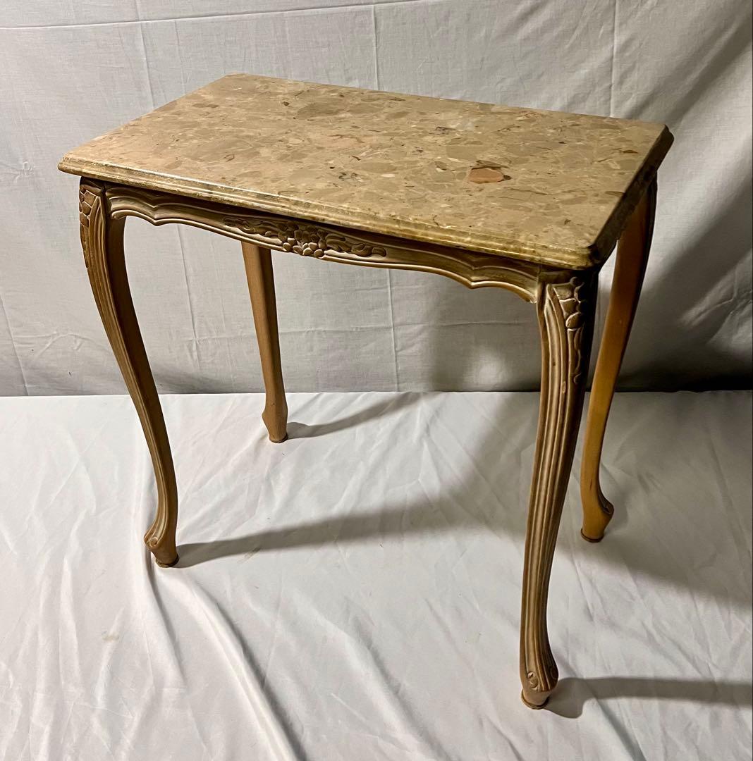 ③【美品】イタリア製 大理石 猫脚 ネストテーブル　セット品