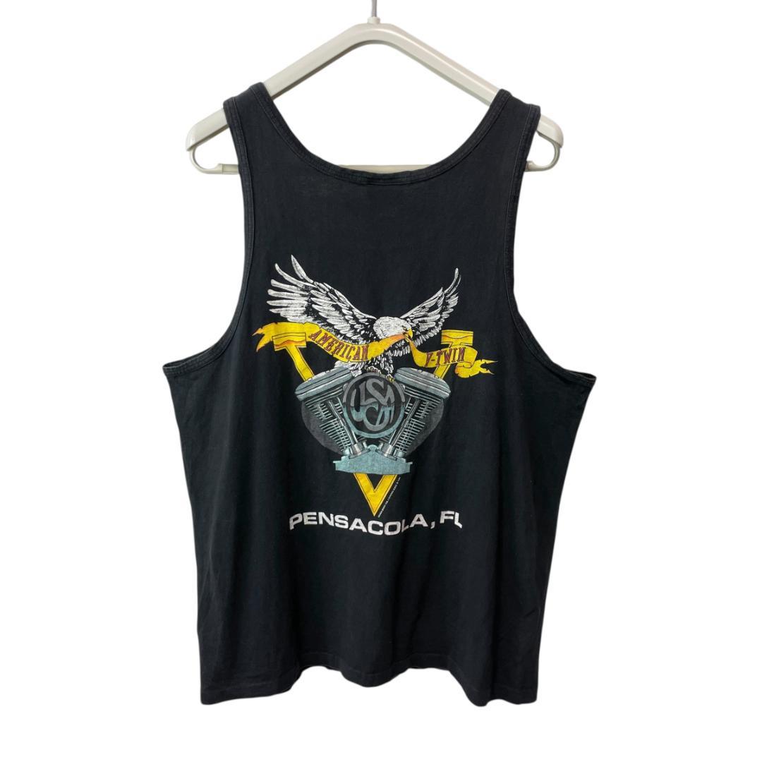 90s USA製 ハーレーダビッドソン イーグル 炎 両面 タンクトップ XL