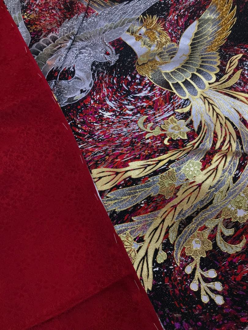 振袖単品　関芳　鳳凰　未仕立て品
