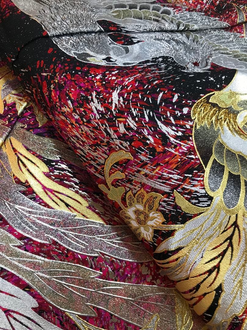 振袖単品　関芳　鳳凰　未仕立て品