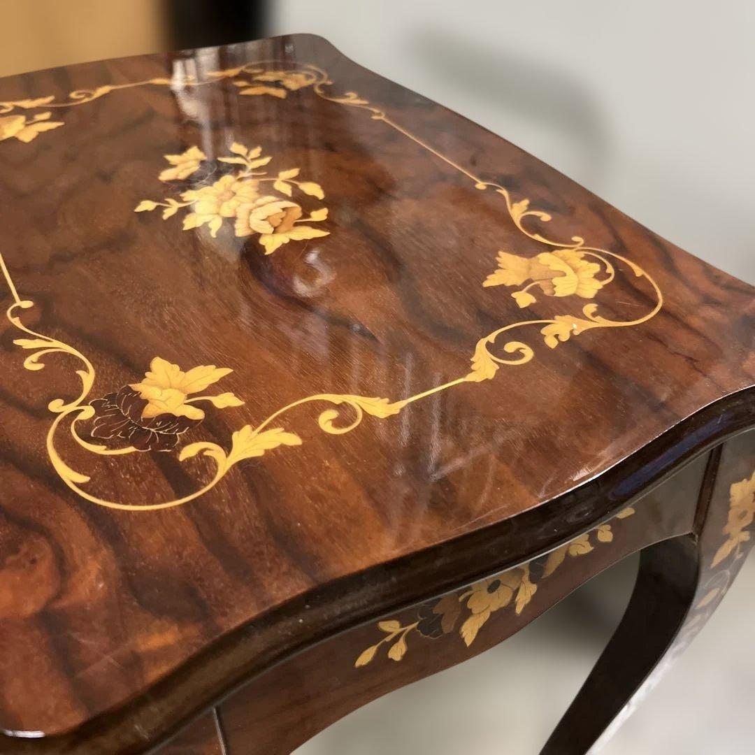 【英アンティーク調】◇ネストテーブル◆象嵌◇猫足◆ヨーロピアン