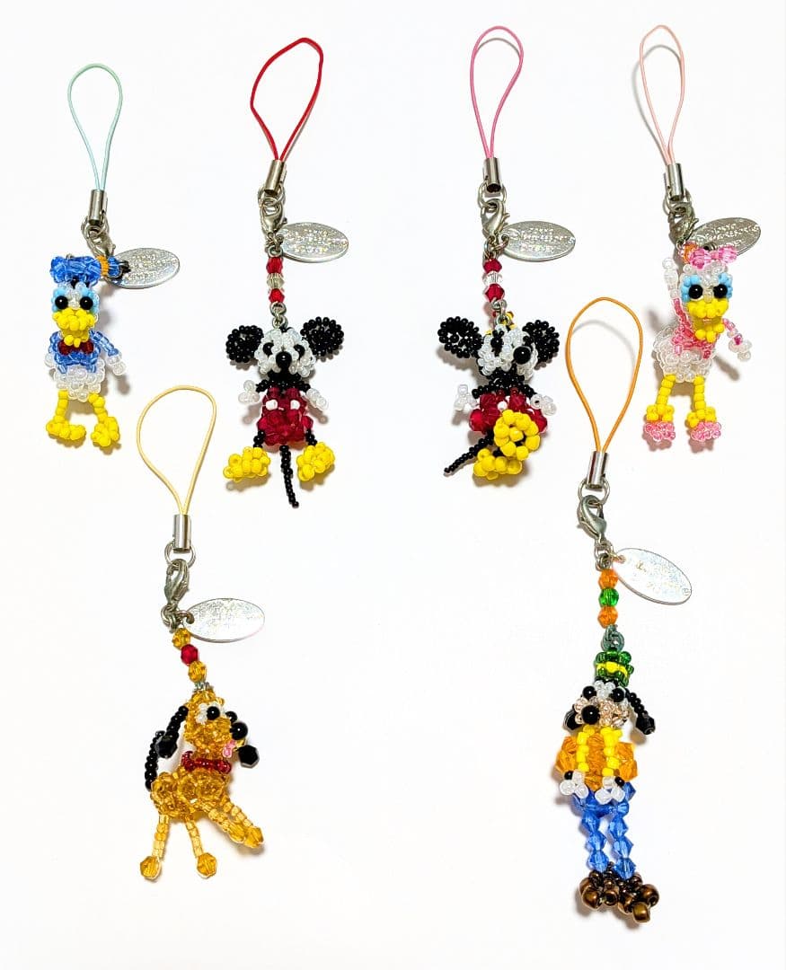 激レア入手困難ディズニー廃盤ビーズストラップキーホルダーミッキーミニーまとめ売り