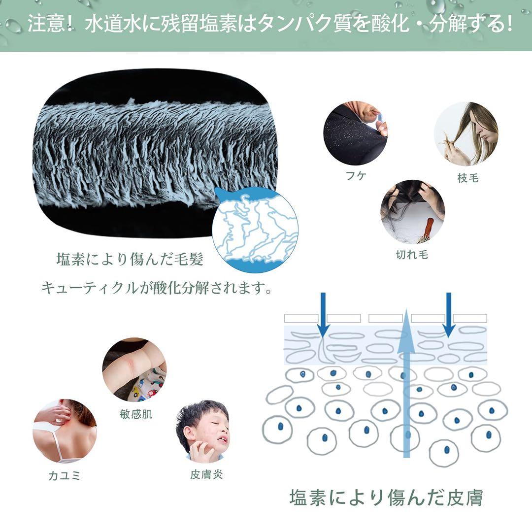 未使用　浄水塩素除去 シャワーヘッド グリーン　フィルター