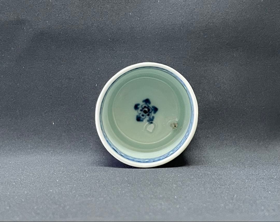 亀甲紋 古伊万里 幾何学文 覗き のぞき 猪口 希少 2