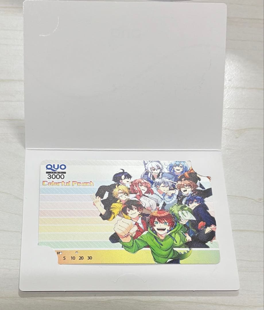 からぴち　カラフルピーチ　QUOカード　.1 使用済み