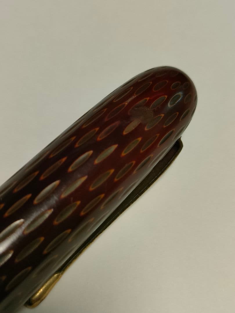 《*え様 四菱　万年筆　14KT 鎌倉彫　ペン先14金　R14K