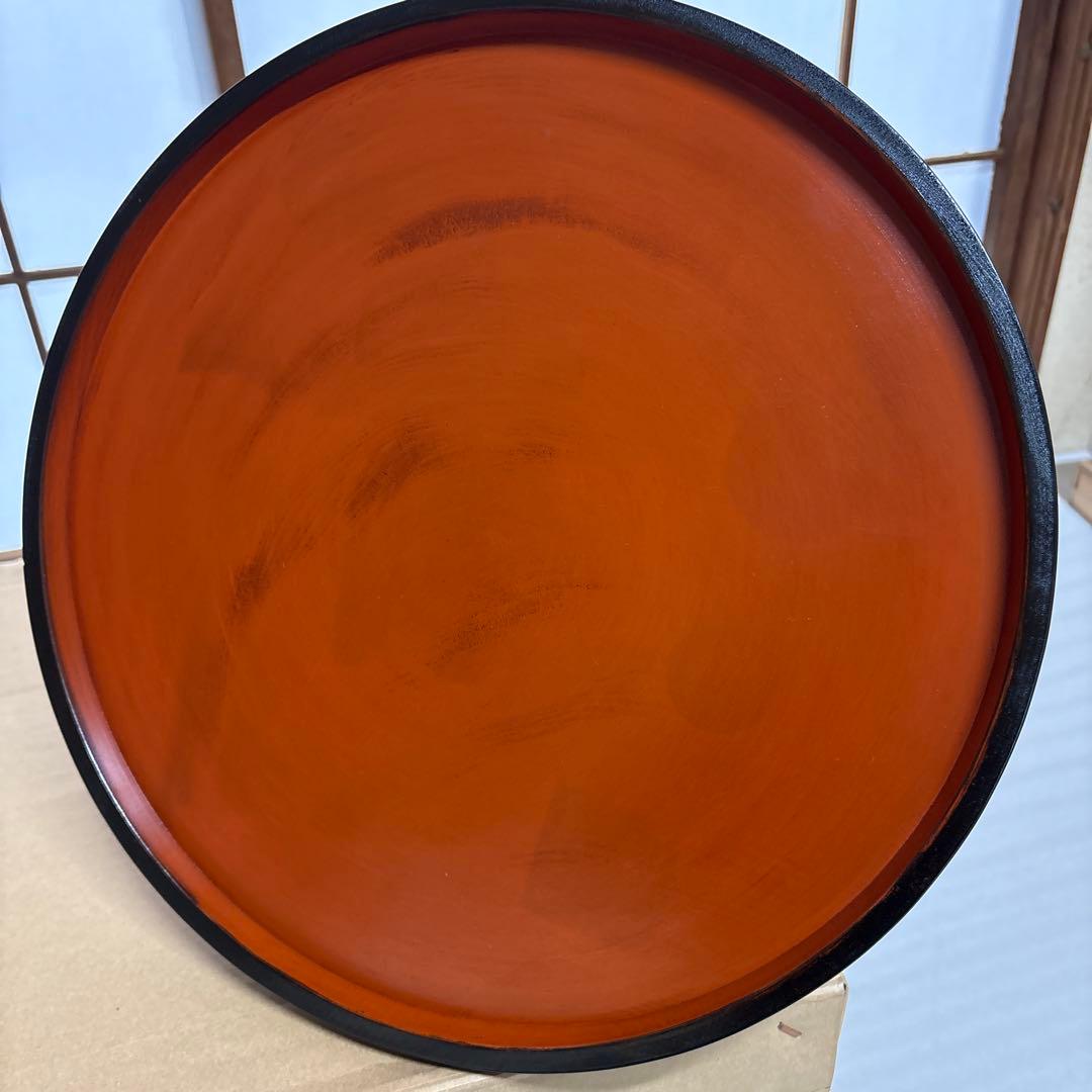 漆工房　大島　天然木　うるし塗　高脚卓盆 ⑤