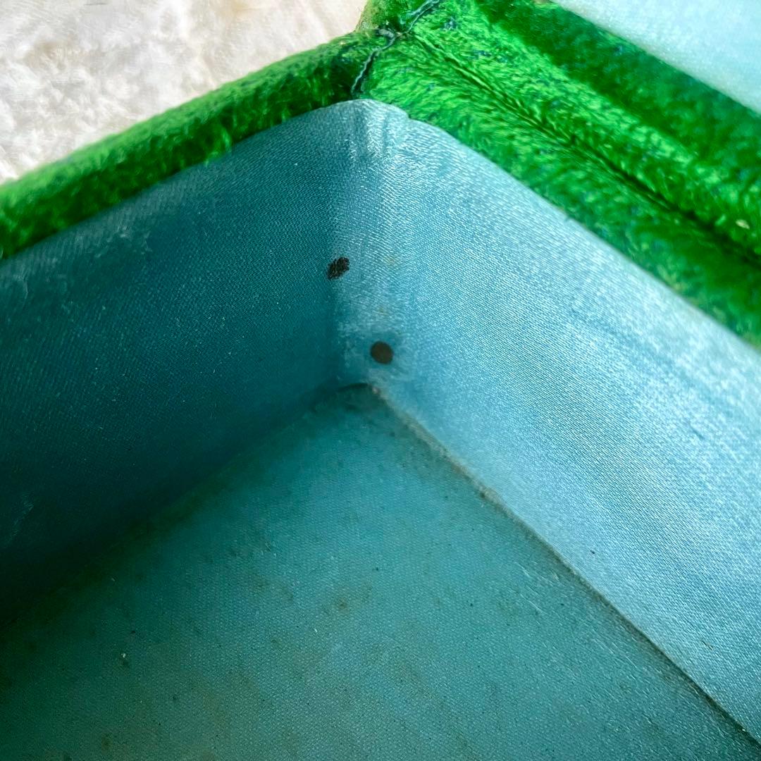 ベルベットメルスリーボックス　ジュエリーケース　グリーン水色フランスアンティーク