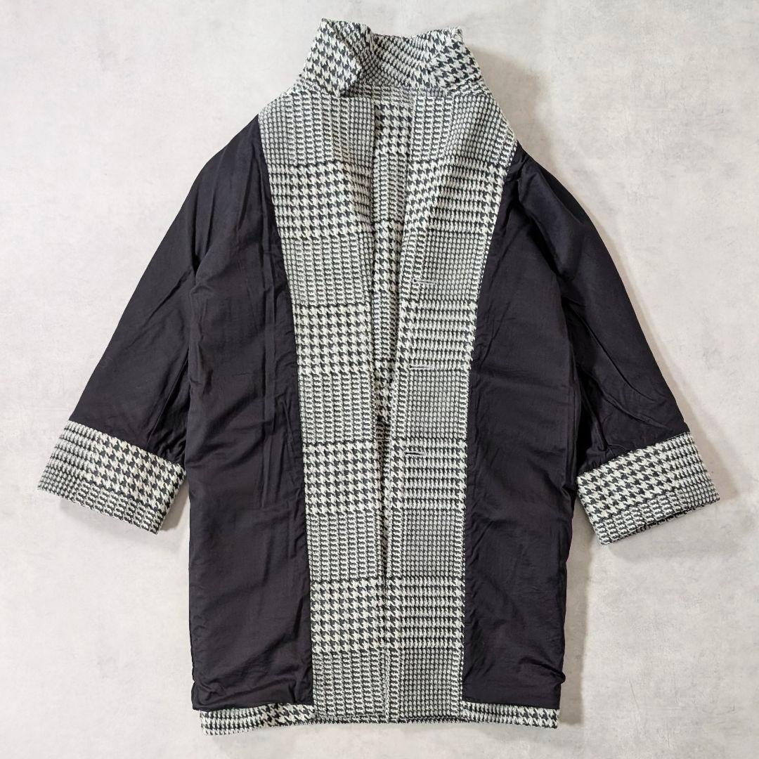 美品★TICCA グレンチェック コクーンコート ティッカ シングルコート