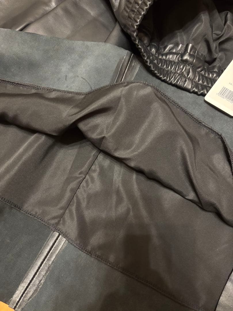 本革　ラム　レザースカート　黒　ブラック　L 未使用