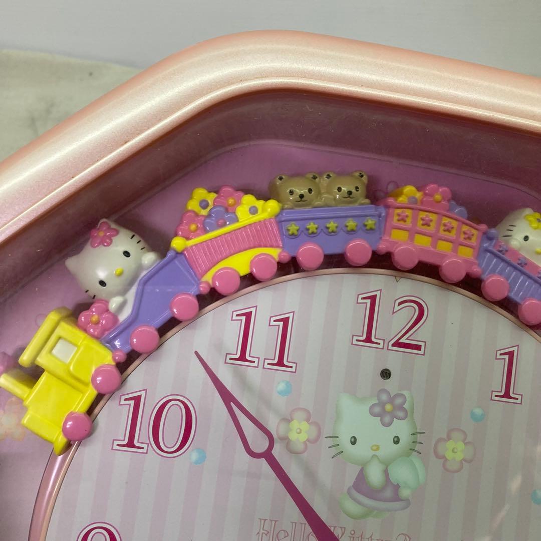 【動作確認済み★2000年製】ハローキティ　メロディ壁掛け時計　可動　サンリオ