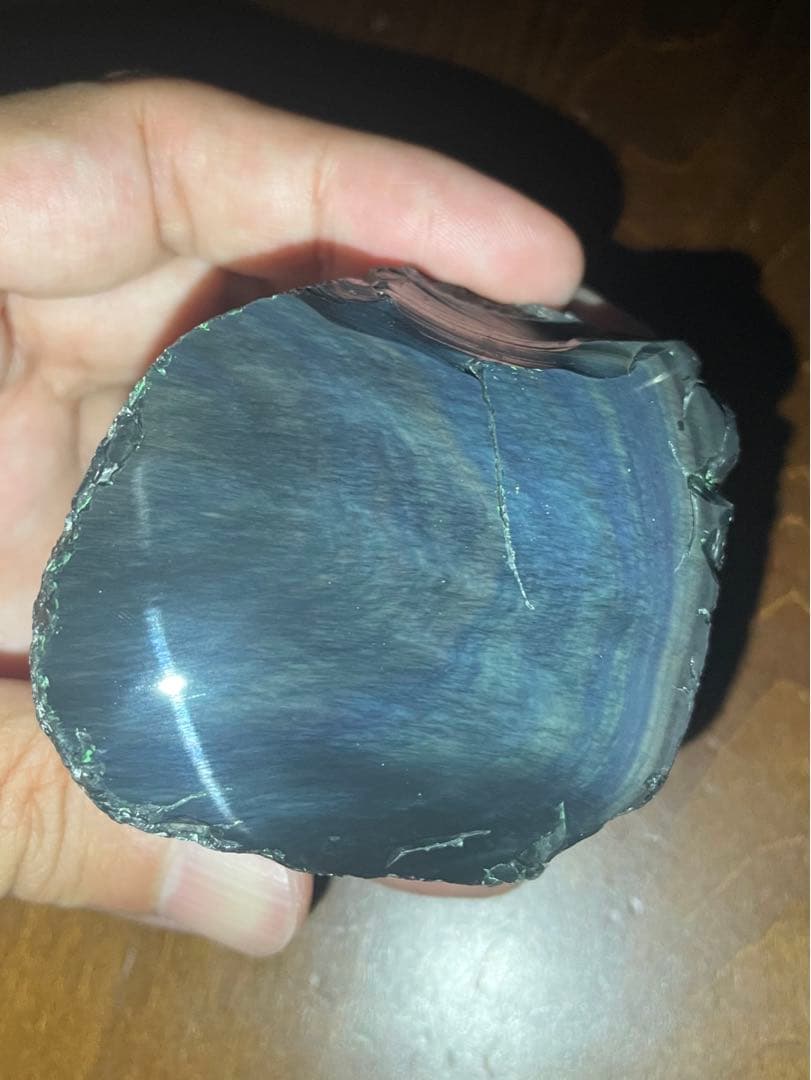 研磨品　十勝石玲瓏　複合色レインボーオブシディアン　オーロラ