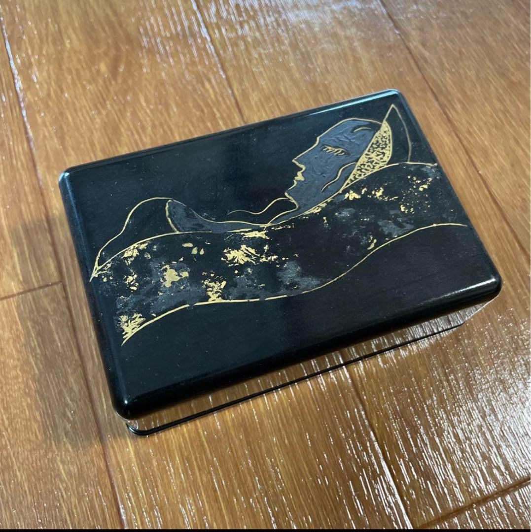 【真作】天野喜孝 直筆 黒漆 文箱 金蒔絵 漆器 原画サイン入り 希少作品