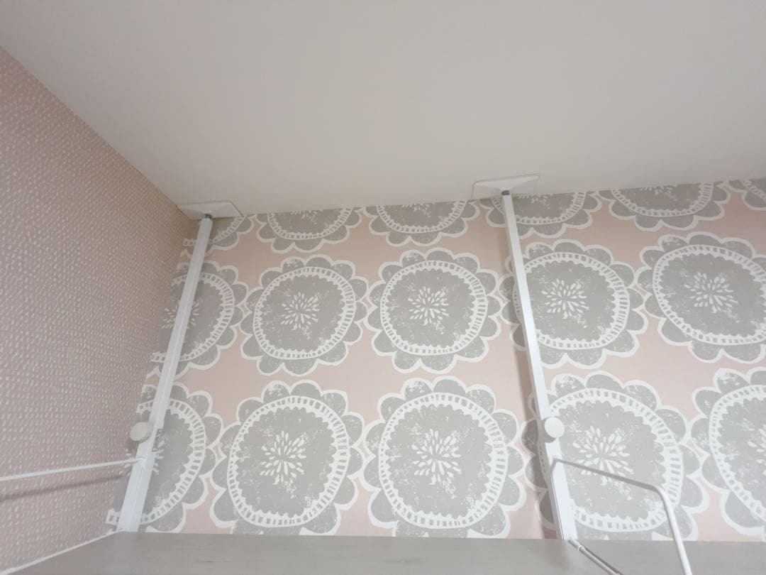 【中古品】ニトリ　突っ張り壁面収納ワードローブNポルダ　白