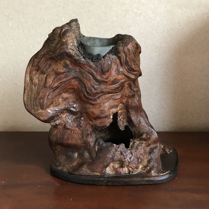 昭和レトロ、骨董品、華道、飾り木　和風天然木　花器、花瓶、置物