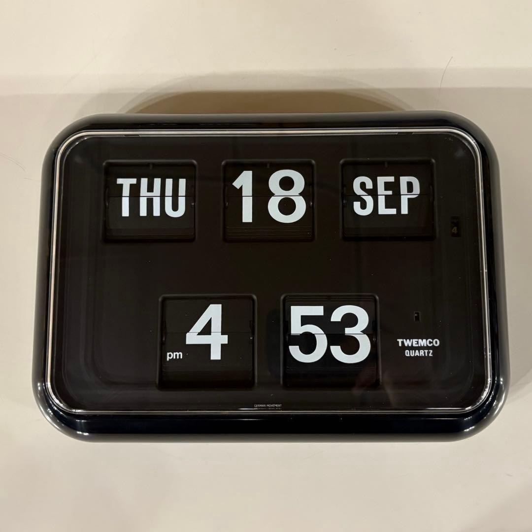 ★動作品★TWEMCO トゥエンコ パタパタ時計QD-35 ブラック
