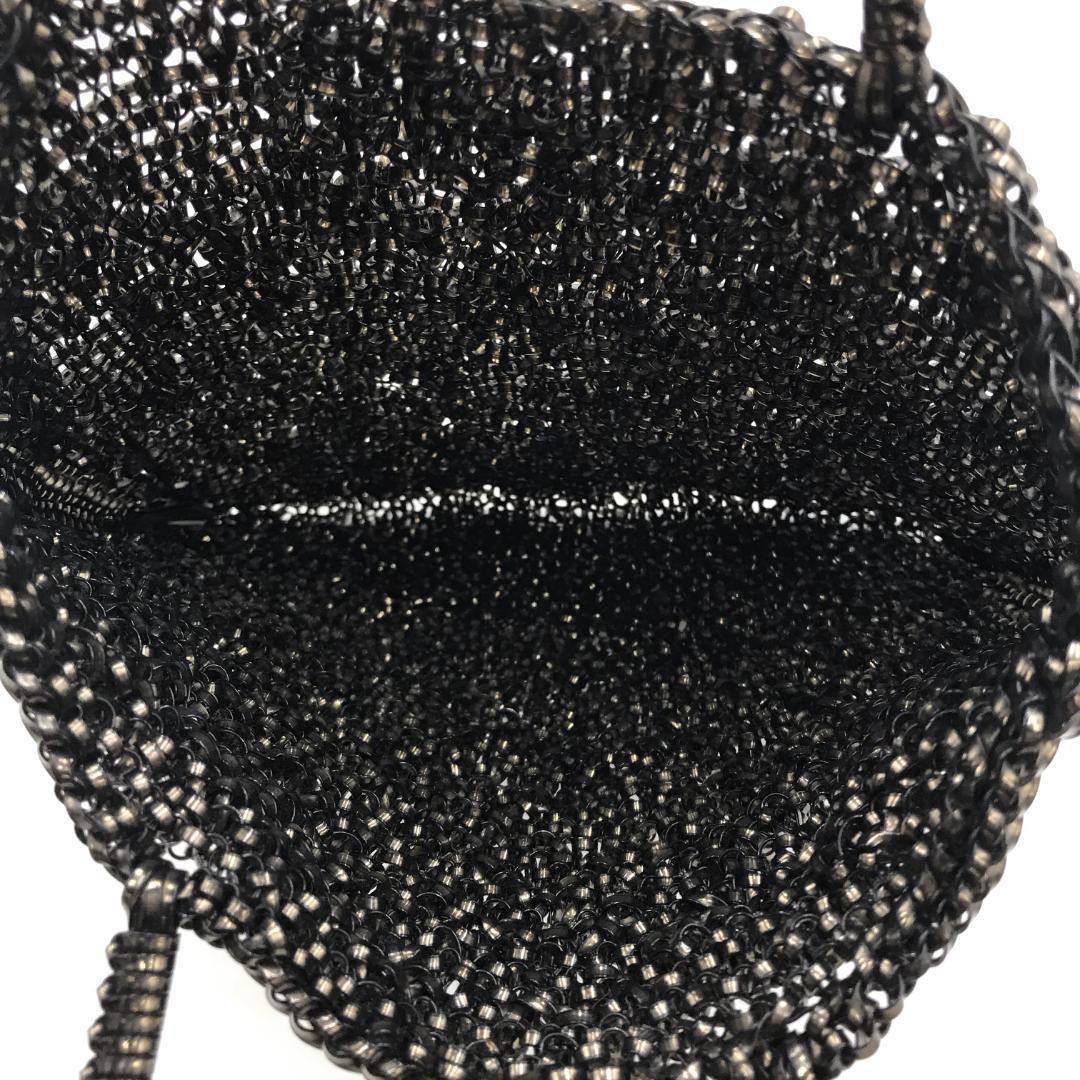 【極美品】 ANTEPRIMA アンテプリマ ハンドバッグ 編み込み 黒 光沢◎