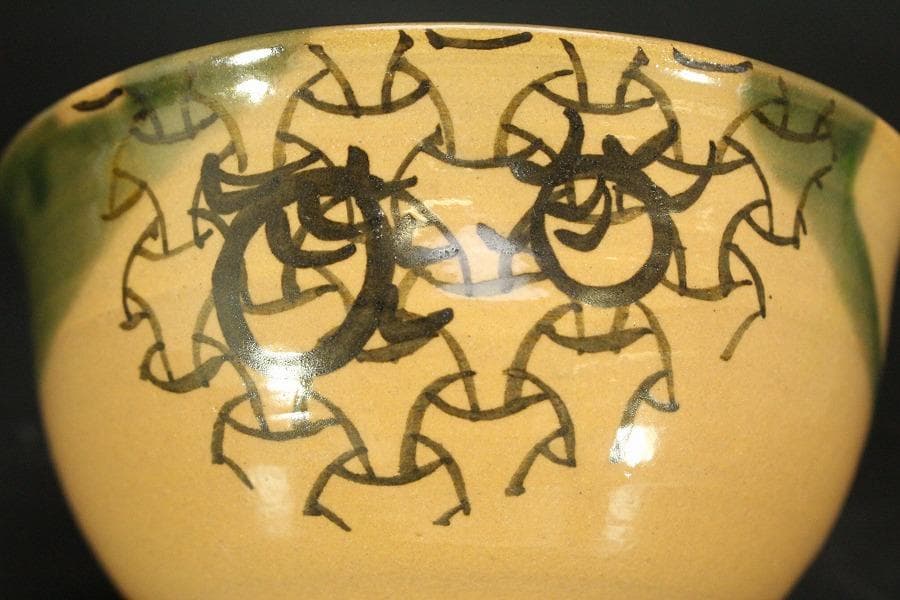 茶道具 京焼 紫翠窯 鈴絵茶碗　三代西村徳泉造 共箱 未使用(メ1551)