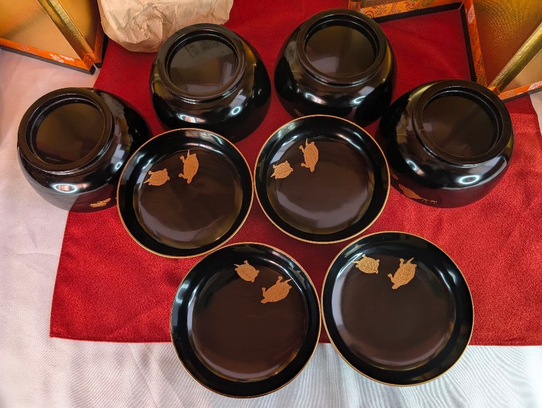 「こちらは専用出品です」明治時代 輪島塗 金蒔絵 椀 4客