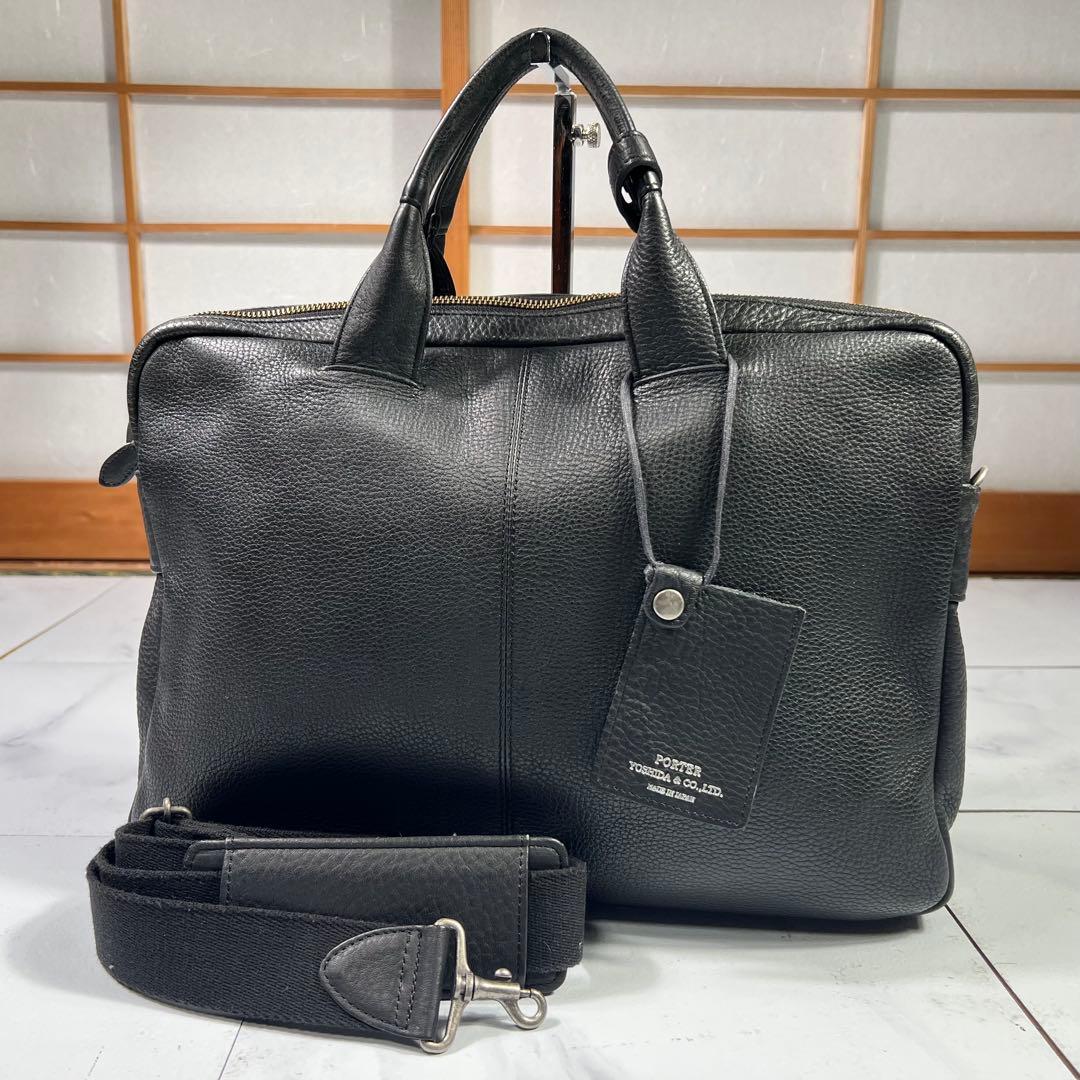 PORTER ポーター ウィズ ビジネスバッグ 2wayショルダー シボ革