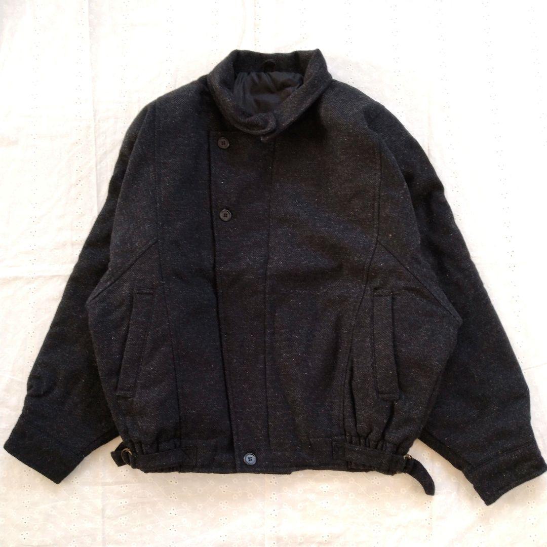 Vintage　80's　短丈　ウールジャケット　ブルゾン　ボンバージャケット