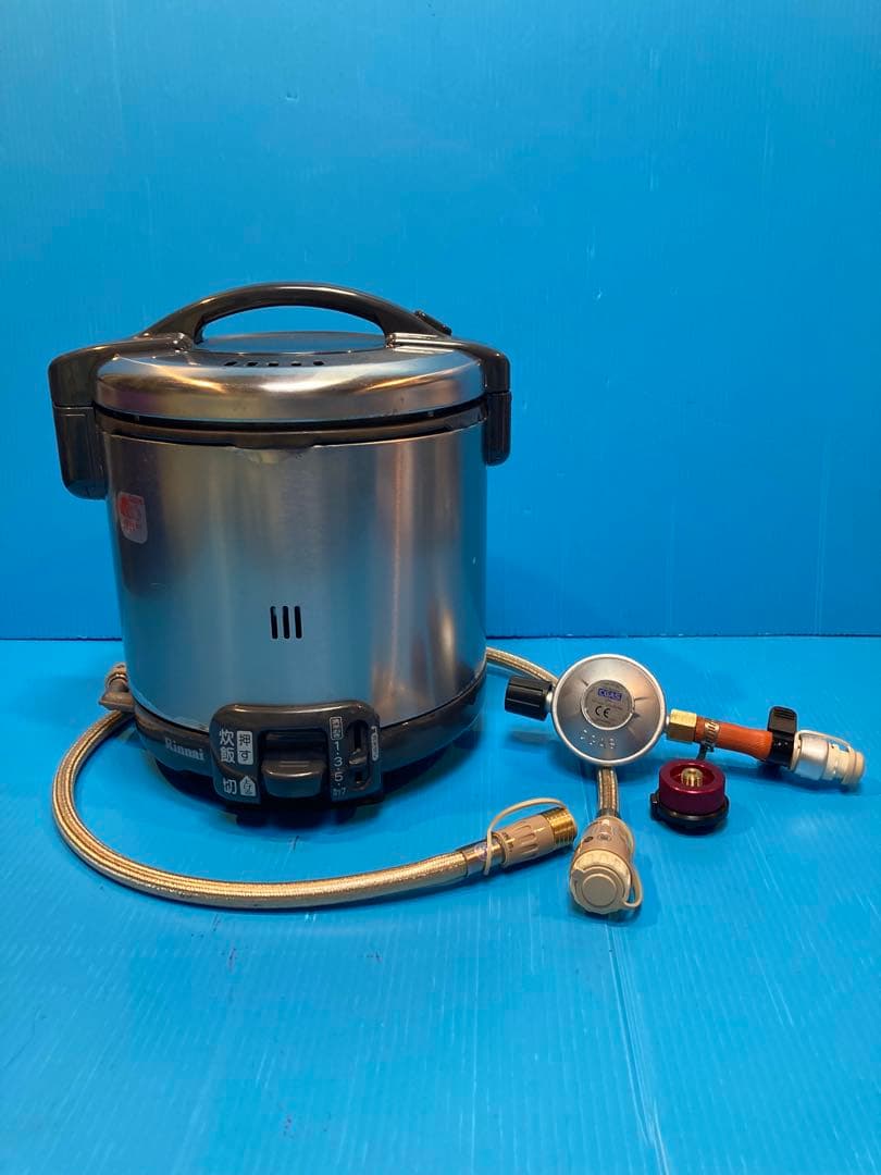 【どこでもご飯】リンナイ／こがまる＋調整器／ガス供給一式 災害時対策にも