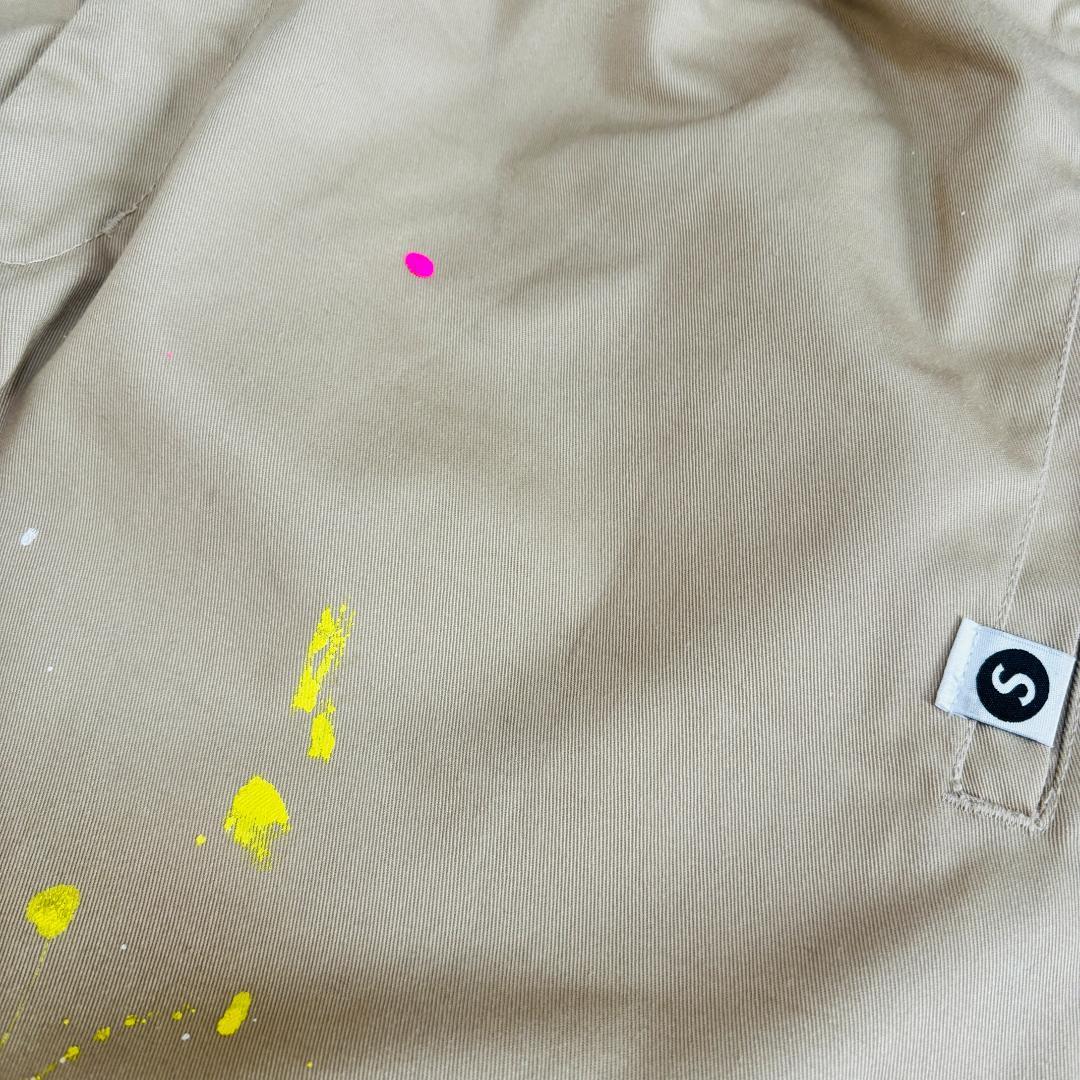 SAPEur スケート チノパンツ ペンキ加工 ドローコード XL ベージュ