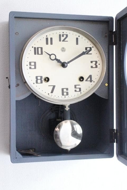 愛知時計 アンティーク アールデコ 柱時計 壁掛け時計 振り子 正常動作品