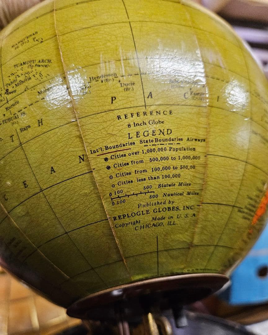 USヴィンテージ REPLOGLE GLOBES 地球儀 卓上ライト アメリカ製