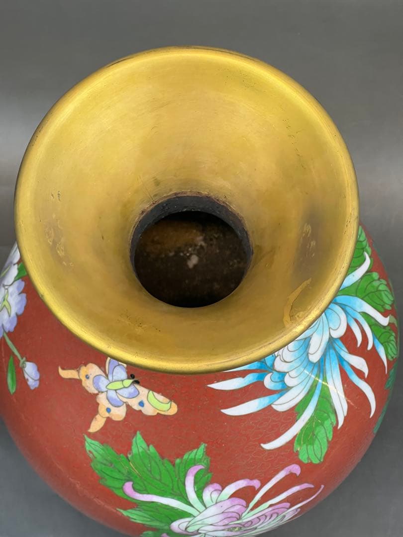 中国景泰蓝花瓶（日本七宝焼）高さ31cm送料込み