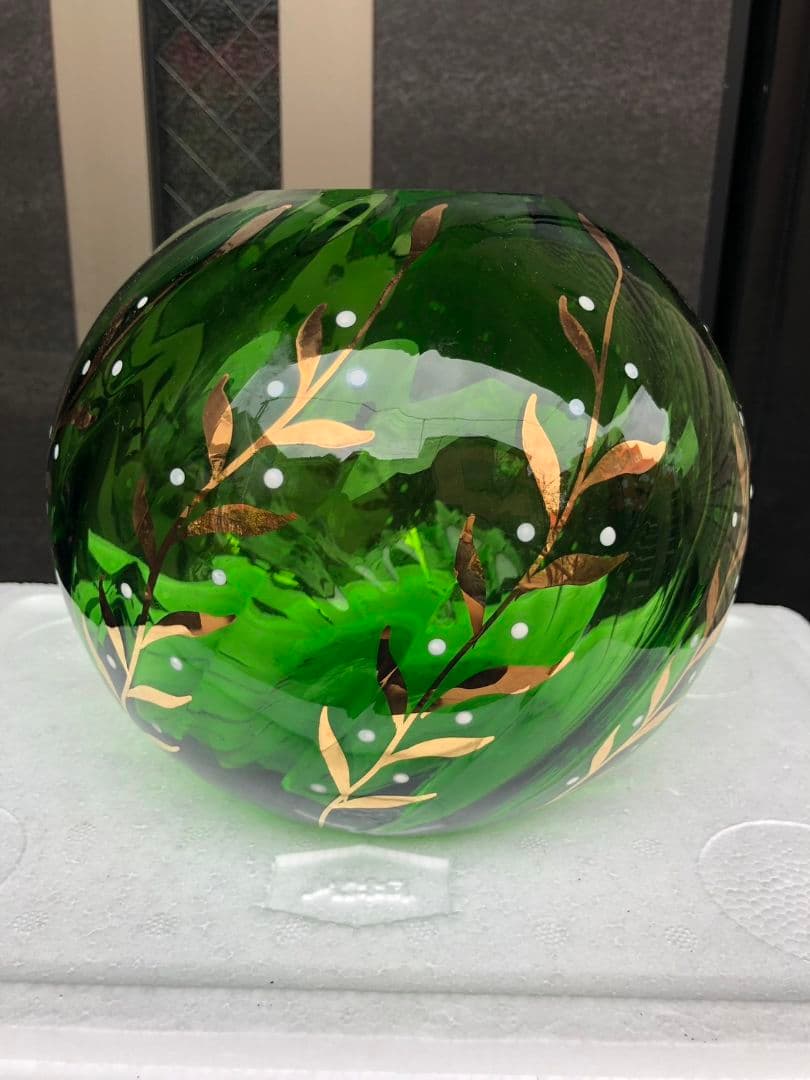 ボヘミアグラス　カリグラス　チェコスロバキア　三越　花瓶　ガラス工芸　伝統工芸