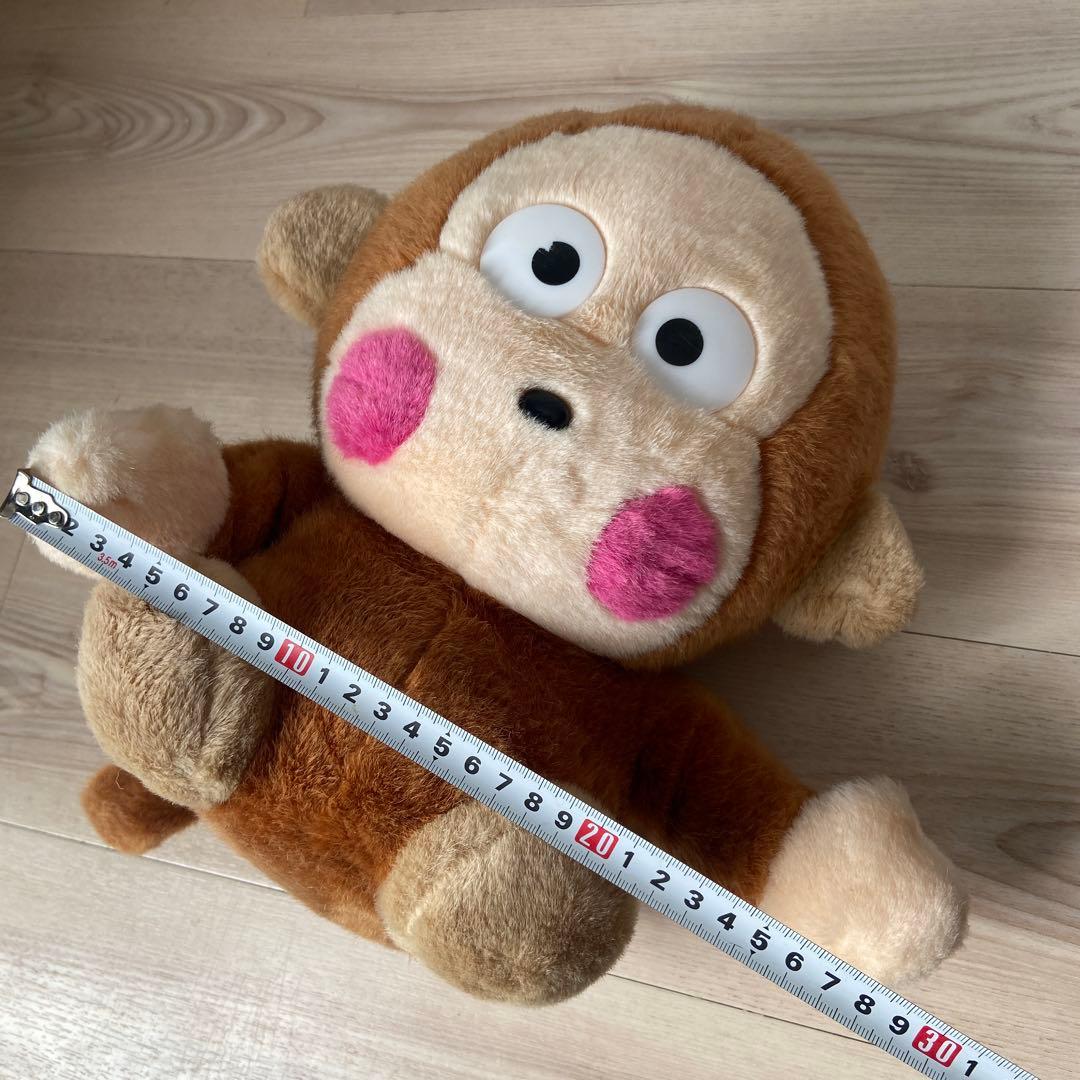 サンリオ旧ロゴ　おさるのもんきちぬいぐるみ 30cm 平成レトロ激レアグッズ