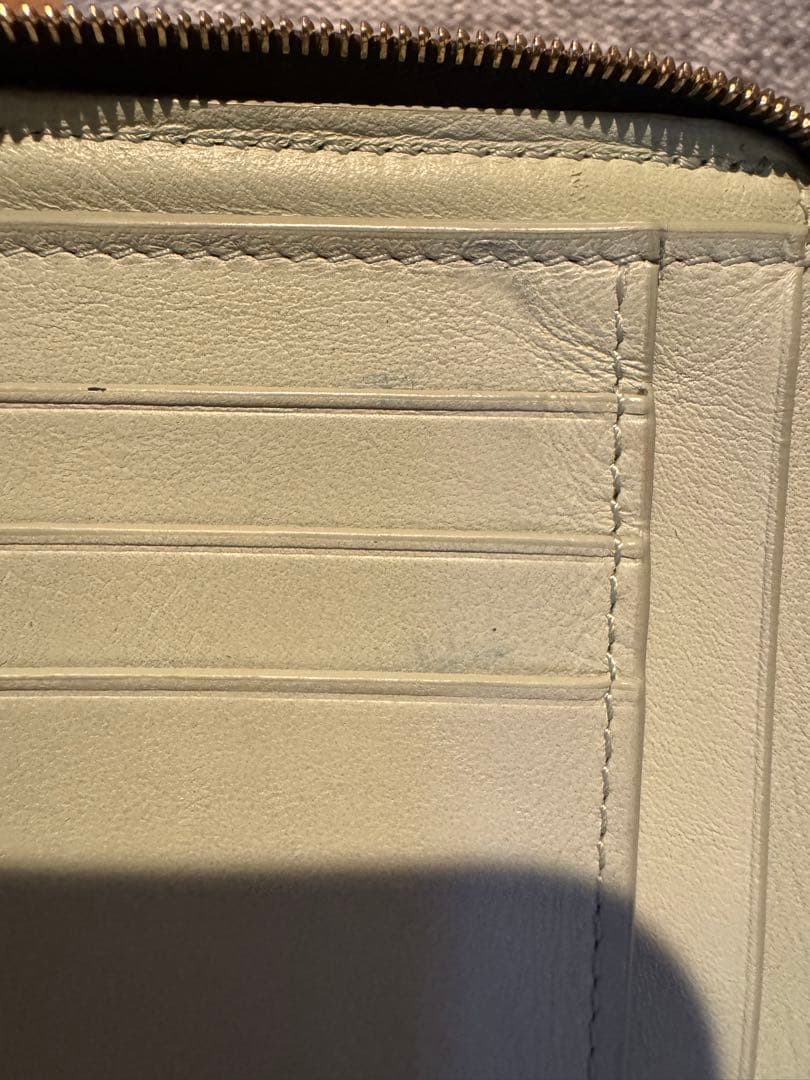 LOEWE ノットコンパクトジップウォレット 二つ折り財布 オリーブグリーン