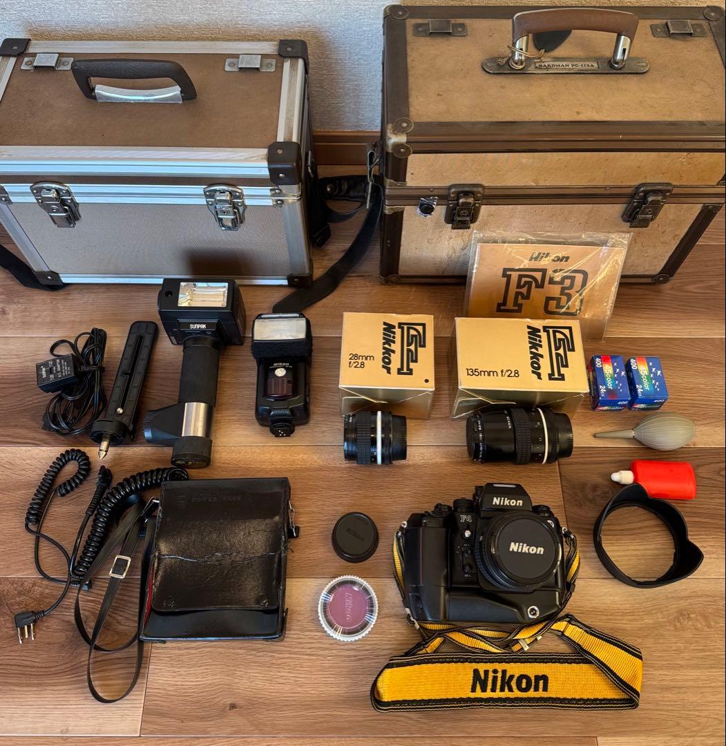 限定値下げ中Nikon F4 AF一眼レフ レンズ3本　フラッシュ　ストロボ