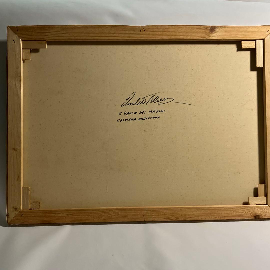 Amleto Colucci イタリア画家　油絵　風景画　海辺の家　オリジナル