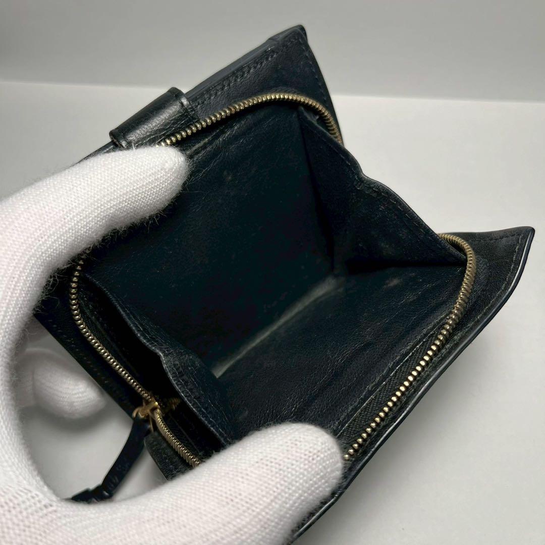 ボッテガヴェネタ 二つ折り財布 イントレチャート ラウンドファスナー ブラック