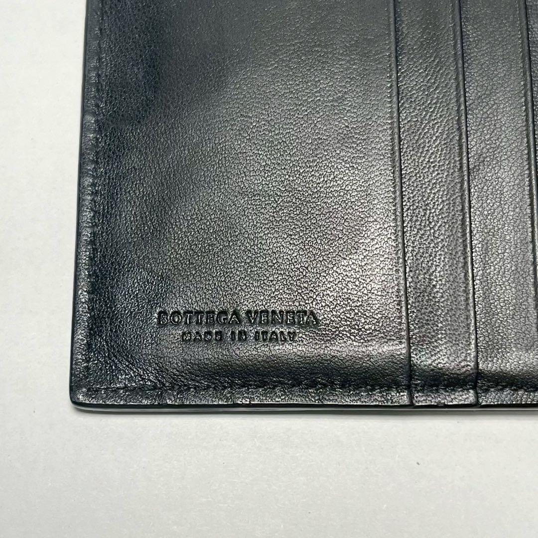 ボッテガヴェネタ 二つ折り財布 イントレチャート ラウンドファスナー ブラック