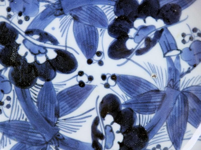 古伊万里　染付　松竹梅の図　７寸皿　A958AS-DBa