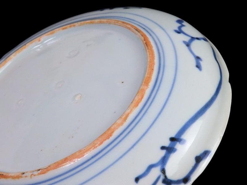 古伊万里　染付　松竹梅の図　７寸皿　A958AS-DBa