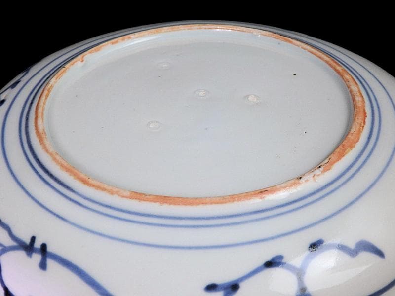 古伊万里　染付　松竹梅の図　７寸皿　A958AS-DBa