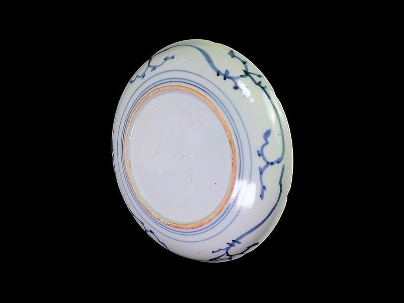 古伊万里　染付　松竹梅の図　７寸皿　A958AS-DBa