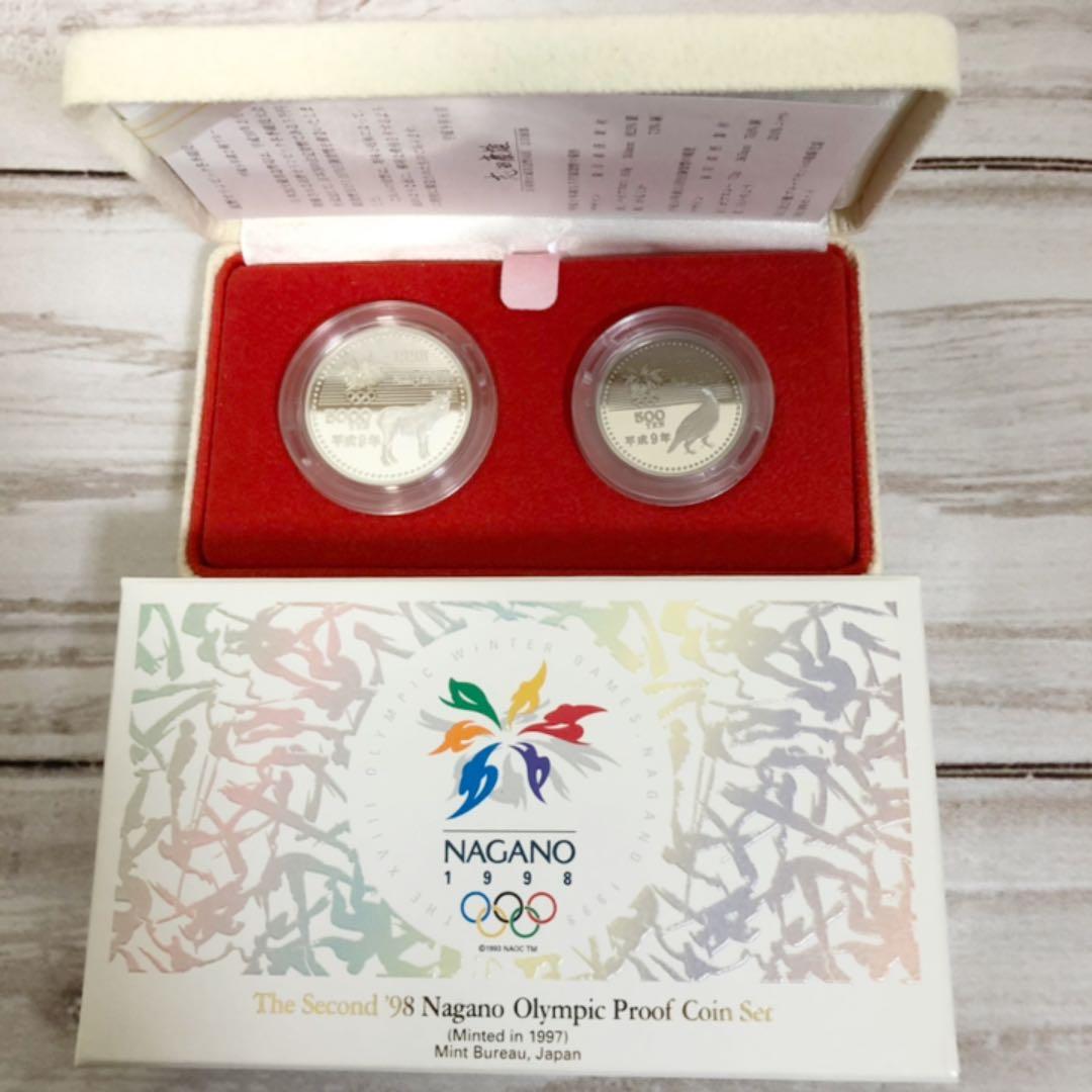 1998 平成10年 長野冬季オリンピックの記念硬貨　5000円　500円